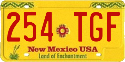 NM license plate 254TGF