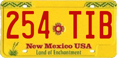 NM license plate 254TIB