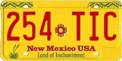 NM license plate 254TIC