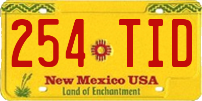 NM license plate 254TID