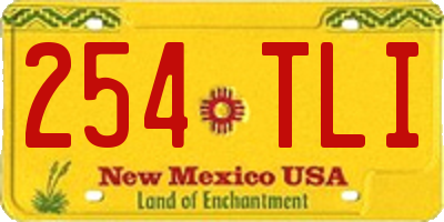 NM license plate 254TLI