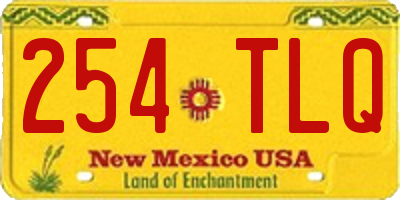 NM license plate 254TLQ