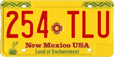 NM license plate 254TLU