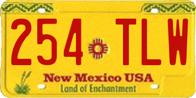 NM license plate 254TLW