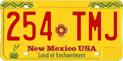 NM license plate 254TMJ