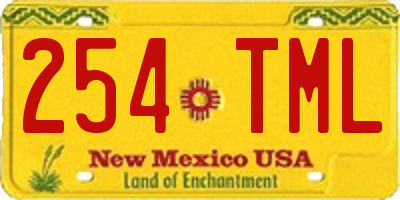 NM license plate 254TML