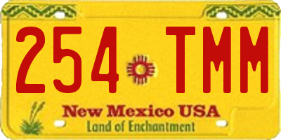 NM license plate 254TMM