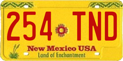NM license plate 254TND