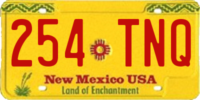 NM license plate 254TNQ