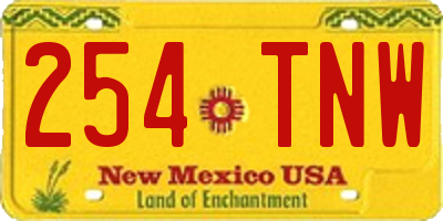 NM license plate 254TNW