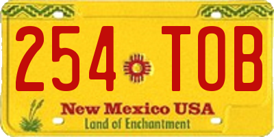 NM license plate 254TOB