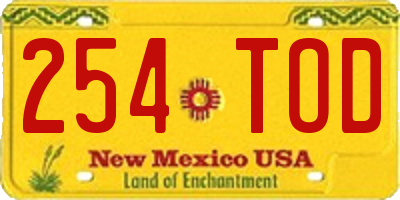 NM license plate 254TOD