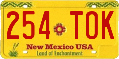 NM license plate 254TOK