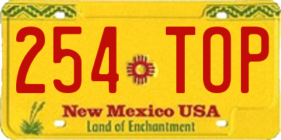 NM license plate 254TOP