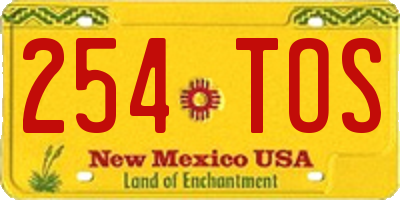 NM license plate 254TOS