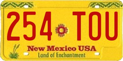 NM license plate 254TOU