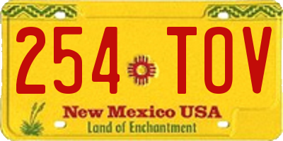 NM license plate 254TOV