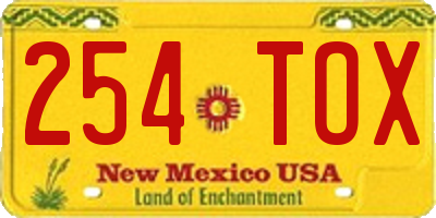 NM license plate 254TOX