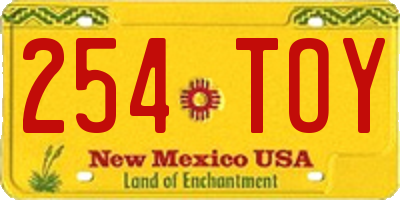 NM license plate 254TOY