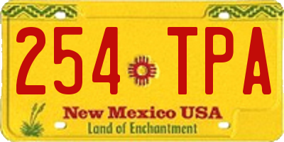 NM license plate 254TPA