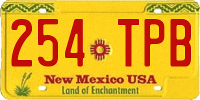 NM license plate 254TPB