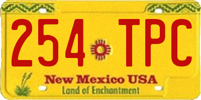 NM license plate 254TPC