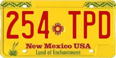 NM license plate 254TPD