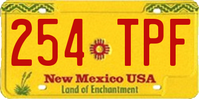NM license plate 254TPF