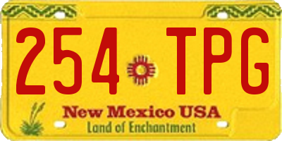 NM license plate 254TPG
