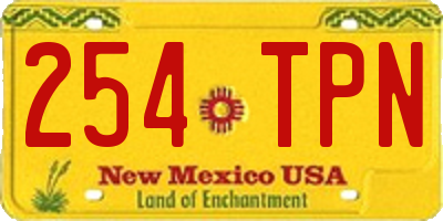 NM license plate 254TPN