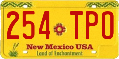 NM license plate 254TPO