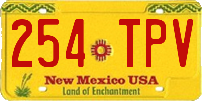 NM license plate 254TPV