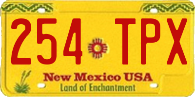 NM license plate 254TPX