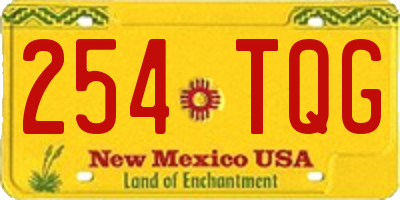 NM license plate 254TQG
