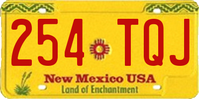 NM license plate 254TQJ