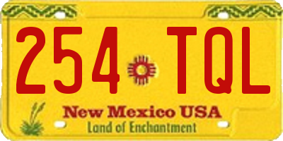 NM license plate 254TQL
