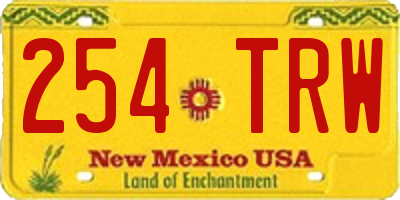 NM license plate 254TRW