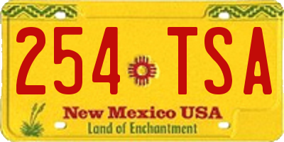 NM license plate 254TSA