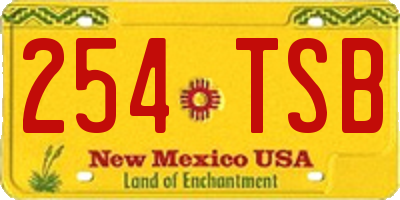 NM license plate 254TSB