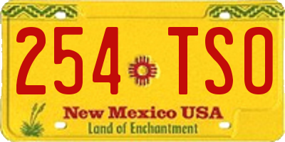 NM license plate 254TSO