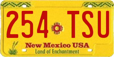 NM license plate 254TSU