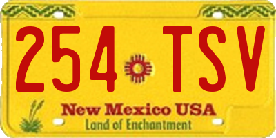 NM license plate 254TSV