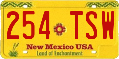 NM license plate 254TSW
