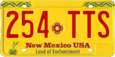 NM license plate 254TTS
