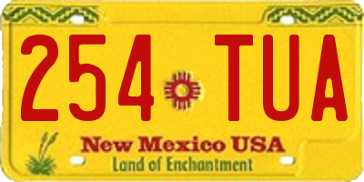 NM license plate 254TUA
