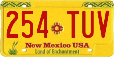 NM license plate 254TUV