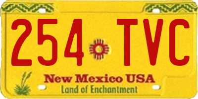 NM license plate 254TVC