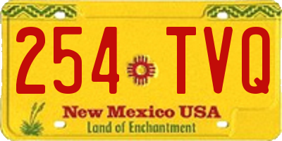NM license plate 254TVQ