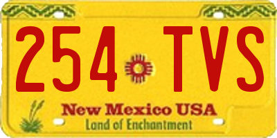 NM license plate 254TVS