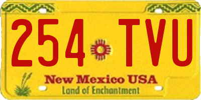 NM license plate 254TVU